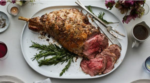 Dinner - Sliced Leg of Roast Lamb with Garlic, Rosemay, & Jus - per person