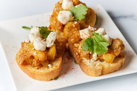 Smokey Eggplant & Feta Crostini